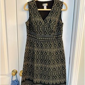 The Territory Ahead Black Cotton Dress V Neck Crossover Empire Side Zip Entry